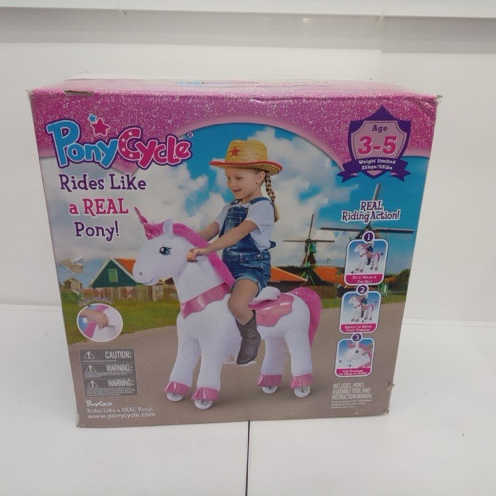 Pink and White Ride-On Pony